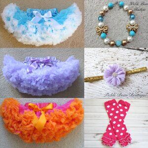 Girls 9-24 mo Tutu Skirt Lot of 6 Blue White Lavender Pink Orange NEW